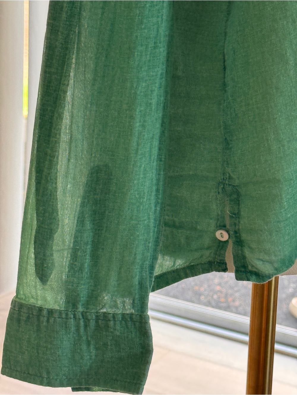 KUT from the Kloth Green Cotton Gauze Button Front Shirt Utility Blouse Size M - Picture 3 of 12
